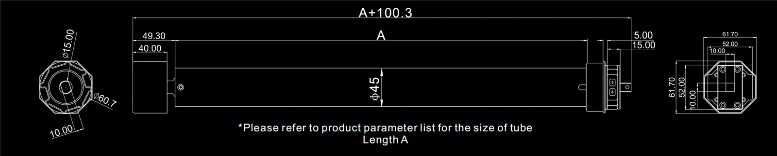 tubular motor size tubular motor size